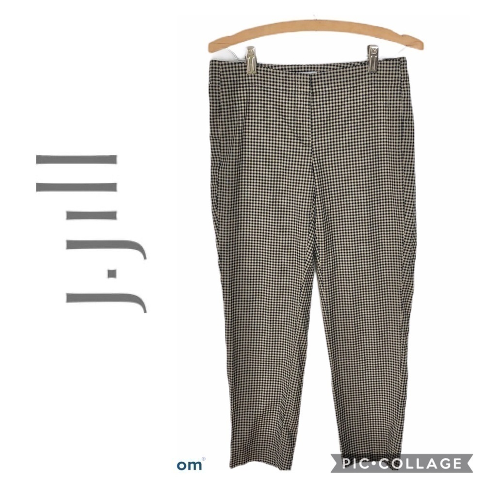 J.Jill Buffalo Plaid High Waisted Pants Sz 2 Career Gray Women’s Dress